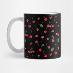 Cherries and red hearts beautiful summer pattern Mug